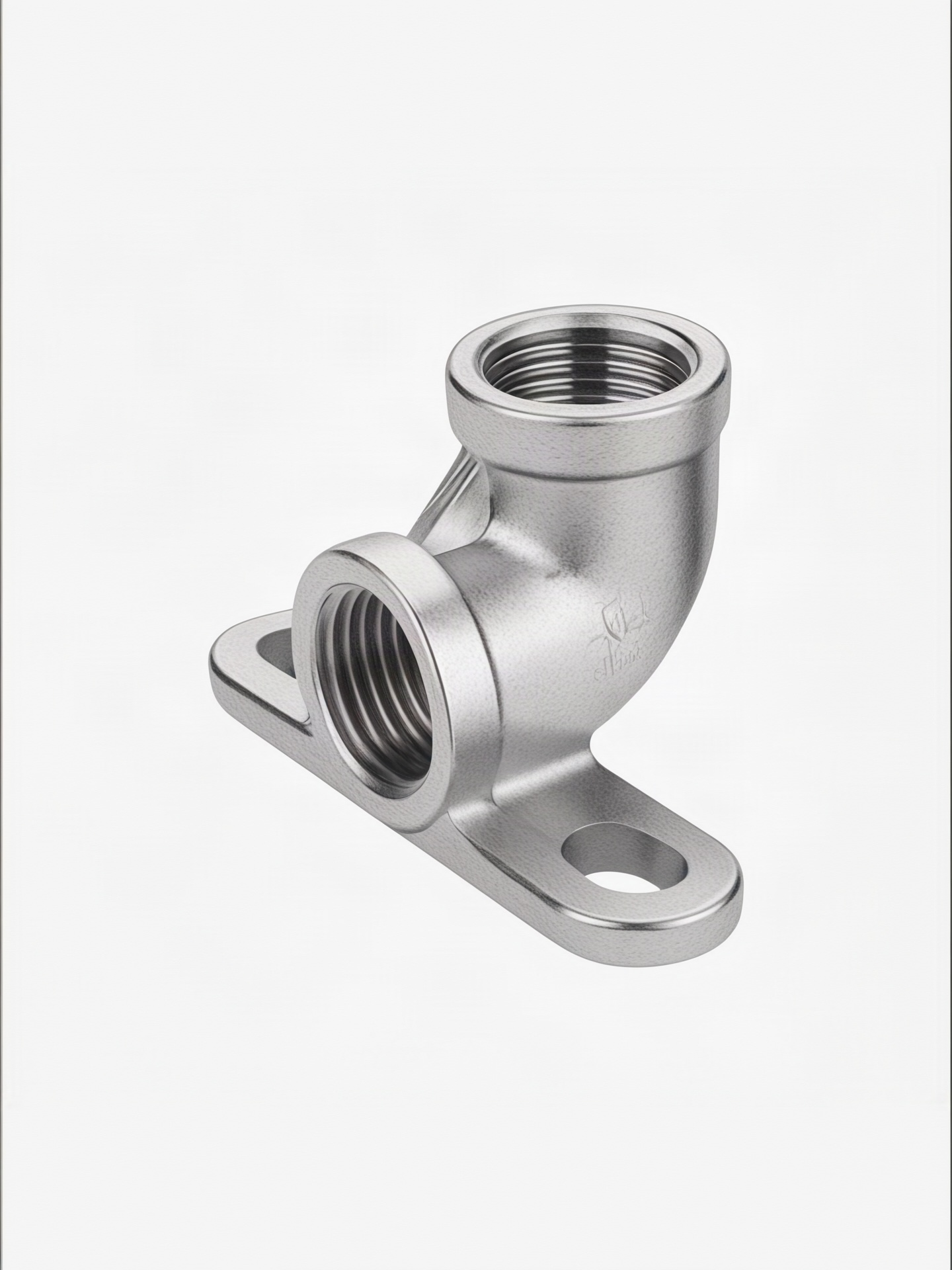 1/2” Stainless steel Elbow 90’ with bracket